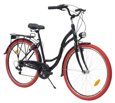 Produktbild von Dallas Bike Fahrrad - Cityräder für Damen 28 Zoll - Shimano 7-Gang - Rahmen M 18" - Schwarz-Rot