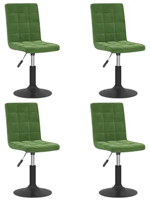 Image de vidaXL Chaise de salle à manger 4 pcs. Pivotant Vert foncé Velours
