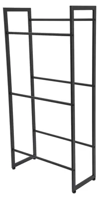 Produktbild von Getränkekistenregal - Bodenstehendes Lagerregal - 3 Ebenen - Kohlenstoffstahl - 50 kg pro Ebene - 71 x 30 x 140 cm - Schwarz