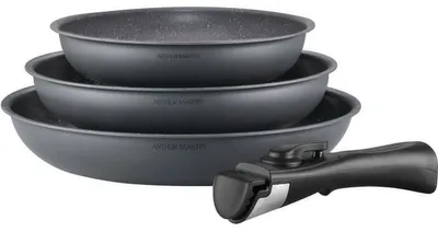 Image de Set de 3 poêles à frire - Gris mat 20-24-28 cm