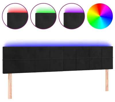 Produktbild von vidaXL LED Kopfteil Schwarz 160x5x78/88 cm Samt