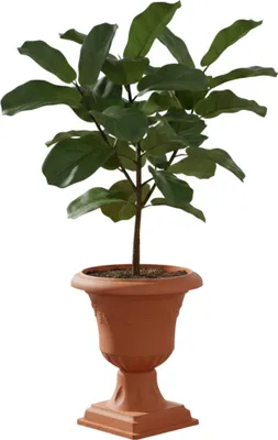 Immagine prodotto di Vaso rotondo Ø39 H 62 cm terracotta sottile su piedistallo  motivo 3D fioriera