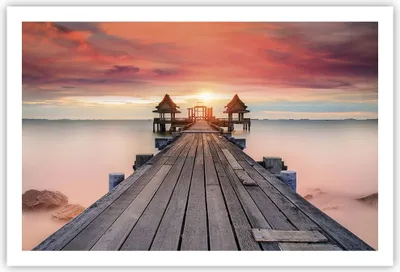 Produktbild von Poster - Poster ohne Rahmen - Brücke Holz Spaziergang - 91,5x61 cm - Wand Bild - Wanddeko - Wandbilder - Kunstposter - Wandposter - Bilder - Kunstdruck - Wanddekoration - Wandbild - P2XAA91x61-4916