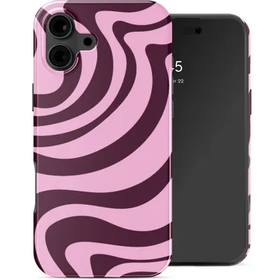 Image de Selencia Vivid Backcover pour Apple iPhone 16 - Wavy Swirl Pink Plum