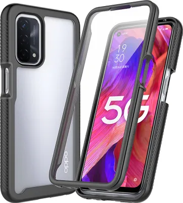 Produktbild von OPPO A54 5G Hülle, TPU Bumper mit Eingebautem Displayschutz 360 Grad Komplettschutz Schutzhülle für OPPO A54 5G / A74 5G Schwarz