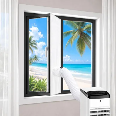 Produktbild von Fensterabdichtung Klimaanlage 300x45 cm, ohne Bohren, für mobile Klimageräte