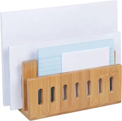 Produktbild von Briefhalter – Briefablage – Schreibtisch-Briefablage – 3 Fächer – 8 L x 18 B x 13 H – Holz