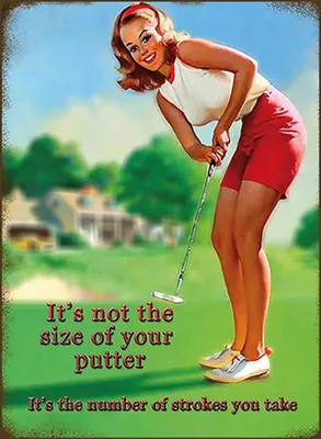 Produktbild von vianmo Holzschild 40x30 cm Pinup Golf it´s not size of your putter