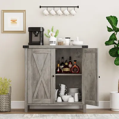 Zdjęcie produktu dla Komoda – Bufet – Szafka – Komoda – Szafka wisząca – Styl rustykalny – 76x40x80 cm – Półki regulowane