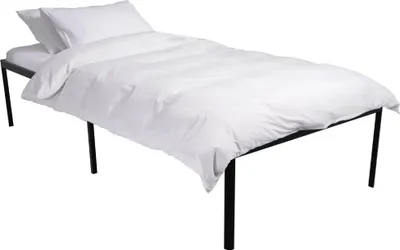 Immagine prodotto di Letto in metallo, struttura in acciaio, molto spazio - Design moderno e minimalista, Colore: Nero | Dimensioni: 200x90x41 cm