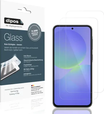 Produktbild von 2x Schutzfolie für Samsung Galaxy F70e - Anti-Shock 9H Folie dipos Glass Kunststoffglas