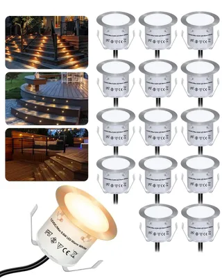 Immagine prodotto di 16 lampade a LED, diametro 32 mm, luce bianca calda, impermeabili