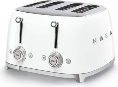 Zdjęcie produktu dla Smeg TSF03WHEU, 4 kaw., Biały, Stal nierdzewna, Przyciski, 50's Style, Stal nierdzewna