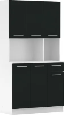 Obrázok produktu pre Kondela Šesťdverový kredenc Pelion New - biela / čierna