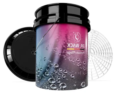 Produktbild von Auto Handwäsche Bundle - Dr. Wack Wascheimer 5GAL Made by Magic Bucket mit passendem Deckel & GritGuard Schmutzsieb - Waschset mit Eimerdeckel und Eimereinsatz
