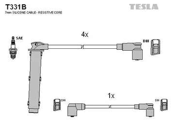 Produktbild von TESLA T331B Zündkabelsatz Zündleitungssatz für LAND ROVER Freelander SUV (L314) Freelander SUV Cabrio (L314)