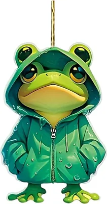 Produktbild von 2D-Frosch-Dekoration, flach, Acryl, Cartoon-Frosch-Anhänger, Auto-Innenraum, hängendes Ornament, Frosch-Charm für Rucksack, Schlüsselanhänger