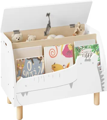 Produktbild von Spielzeugkiste Kindersofa mit Stauraum und Deckel | Weiß | 60x44x30 cm