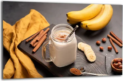 Produktbild von Herdabdeckplatte Glaskeramikkochfeld-Abdeckung Spritzschutz Glas 80x52 Banane