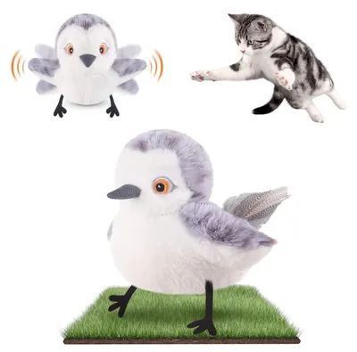 Katzenspielzeug Flügelvogel mit Sensor, USB-aufladbar, mit Katzenminze