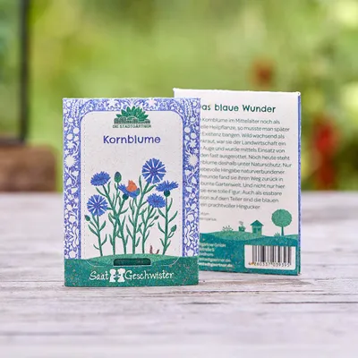 Immagine prodotto di Semi biologici di fiordaliso – Confezione resistente e sostenibile – Fiori commestibili per giardino, balcone e aiuola rialzata – Idea regalo fiorita per gli amanti della natura e gli appassionati di cucina