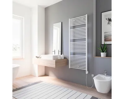 Produktbild von Elektrischer Handtuchwärmer SCHULTE Turbo Heizstab rechts 60 x 153,5 cm 600 W mit Heizstab 3 regulierbar weiß
