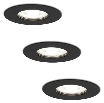 Produktbild von hoftronic LED Einbaustrahler 3x4W 345lm 6500K GU10 Schwarz IP65 Rund