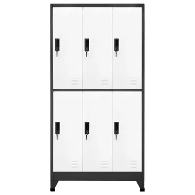 Zdjęcie produktu dla vidaXL Szafka zamykana antracytowo-biała 90x45x180 cm stalowa