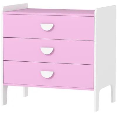 Produktbild von Kinderkommode - Aufbewahrungsbox für Kinderzimmer - Kommode für Spielzeug - Kleiderschrank für Kinder - Schrank in Rosa und Weiß