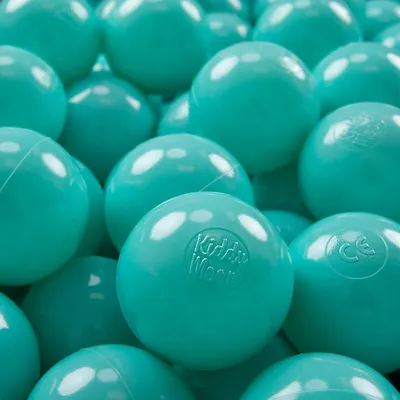 Zdjęcie produktu dla KiddyMoon plastikowe piłeczki 7cm jasny turkus 300 zabawka zestaw kulek