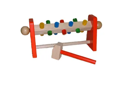 Produktbild von Holzspielzeug Klopfwelle mit Hammer BxHxT 32x9x14cm NEU
