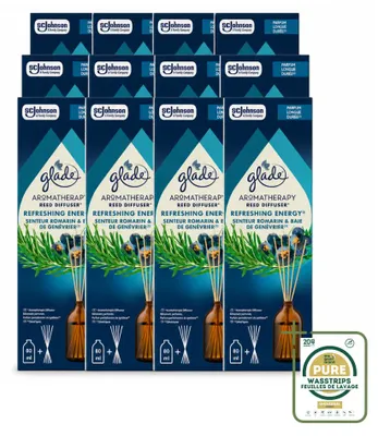 Productafbeelding van 12 x Glade Aromatherapie geurstrips, verfrissende energie - 80 ml - voordeelverpakking - 12 stuks