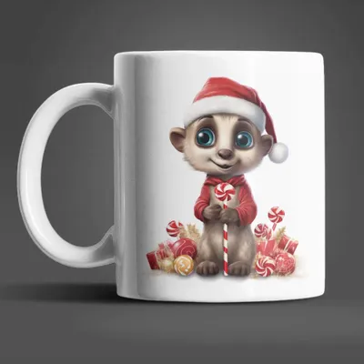 Produktbild von Erdmännchen Weihnachten Kinder Teetasse Tasse Geschenkidee Geschenk 330 ml