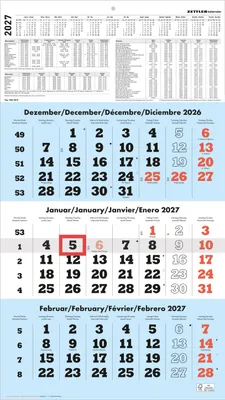 Produktbild von 3-Monatskalender blau 2027