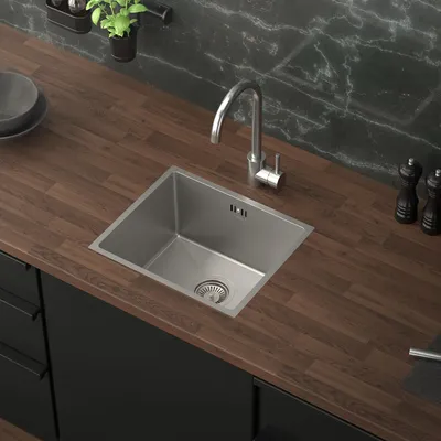 Produktbild von ML-Design Küchenspüle mit Ab- und Überlaufgarnitur, Silber, aus Edelstahl