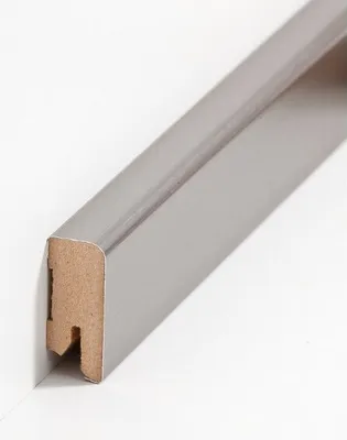 Produktbild von Sockelleiste MDF 16 x 40 x 2500 mm Silber zum Kleben, Clipsen, Schrauben & Nageln MDF-Kern foliert Fußleiste by PROVISTON 12.5 Meter | 5 Stück