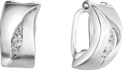 Produktbild von V Ohrclip 925/- Sterling Silber 1,5cm weiß Zirkonia weiß 371220458