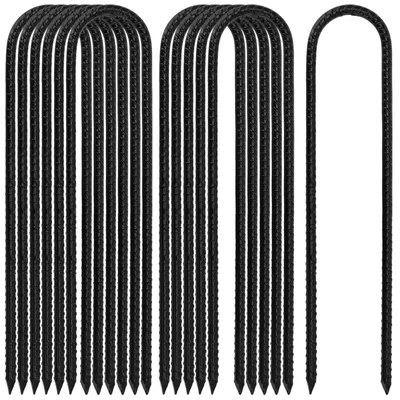 Image de Omgoods - Lot de 12 piquets de sol noirs pour tente et trampoline