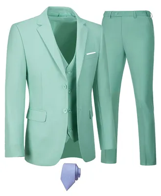 Immagine prodotto di Completo da uomo Furuyal, 3 pezzi, taglio slim fit, due bottoni, ideale per matrimoni