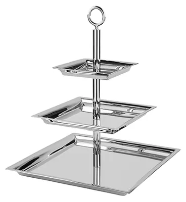 Produktbild von NAGANO 3er Etagere - H.44cm - silber - Edelstahl - Wohnaccessoire