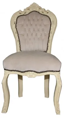 Produktbild von Casa Padrino Barock Esszimmer Stuhl Creme / Creme Antik Look - Möbel Antik Stil