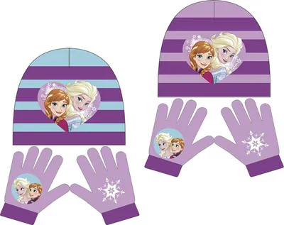 Produktbild von Disney Frozen 2tlg. Winterset Kindermütze Kinderhandschuhe Die Eiskönigin Anna Elsa Olaf Sven WD9788 (Türkis)