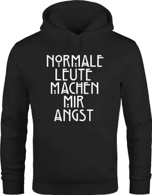 Produktbild von Normale Leute machen mir Angst Kapuzen-Pullover Hoodie Herren Moonworks® schwarz 4XL