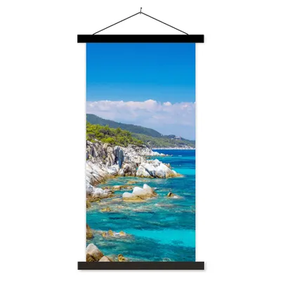 Produktbild von MuchoWow® Textilposter Meer - Sommer - Tropisch 60x120 cm mit schwarzem Rahmen - Magnete