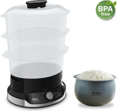 Immagine prodotto di Vaporiera TEFAL 800 W 9 L 3 cestelli Timer Accessorio per riso sw-si VC 2048