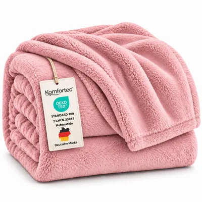 Produktbild von Wohndecke Kuscheldecke 260 g/m², flauschige Wohndecke, Fleecedecke, Rosa