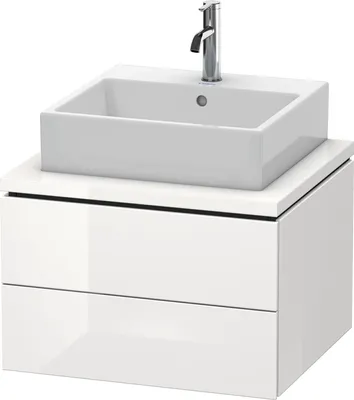 Produktbild von Konsolenunterschrank L-CUBE 400x620x547mm weiß hochglanz weiß hochglanz