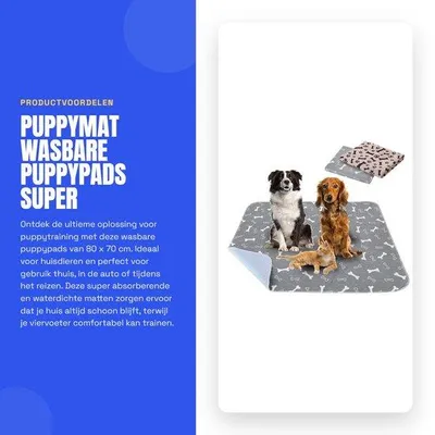 Zdjęcie produktu dla Podkładki dla szczeniąt, 80 x 70 cm - 2 sztuki - Wodoodporne - Antypoślizgowe - Wielokrotnego użytku - Chłonne - Można prać w pralce - Poduszka dla psa