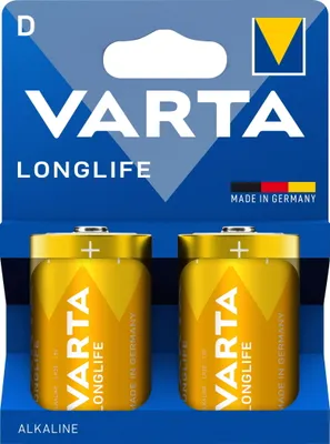 Produktbild von Varta 04120, LR20, Alkali, 1,5 V, 2 Stück(e), Weiß, Gelb, 61,5 mm