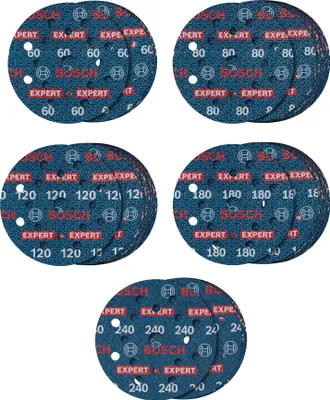 Produktbild von EXPERT O780 Foil Schleiffolie Set, 125 mm, K60/80/120/180/240, 55-tlg.